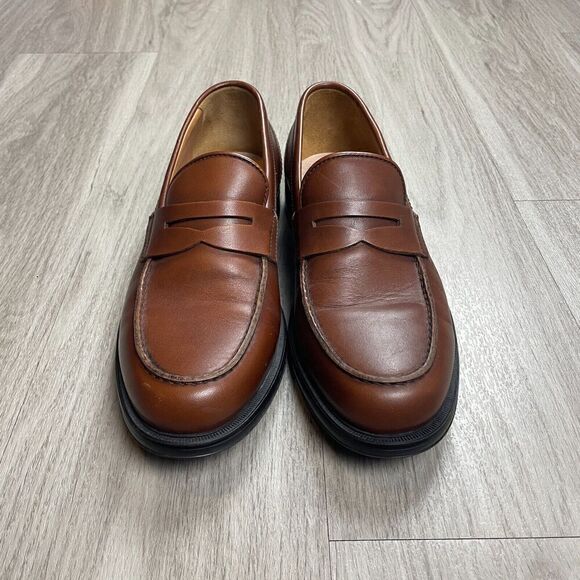 Aquatalia Loafers Mens 9.5 Brown Neil Leather Weatherproof Slip On Casual - Picture 2 of 10